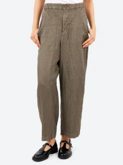 Pas de Calais - Linen Twill Wide Pants in Khaki