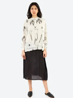 Pas de Calais - Plant Growth Blouse in Ivory