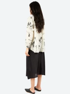 Pas de Calais - Plant Growth Blouse in Ivory