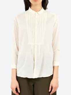Pas de Calais - Random Pintuck Blouse in Natural