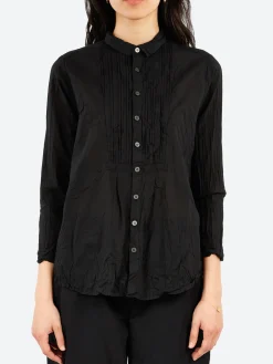 Pas de Calais - Random Pintuck Blouse in Black
