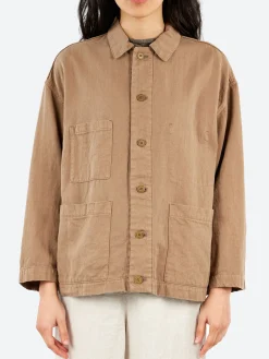 Pas de Calais - Satin Coverall Jacket in Beige