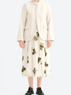 Pas de Calais - Summer Botanical Skirt in Ivory