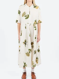 Pas de Calais - Summer Botanical Print Dress in Ivory