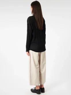 Pas de Calais - Wool Gauze Jersey Pullover in Black