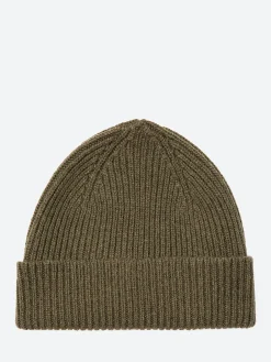 Paul Smith - Cashmere-Blend Ribbed Beanie Hat in Khaki