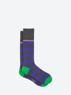 Paul Smith - Contrast 'Signature Stripe' Socks in Grey