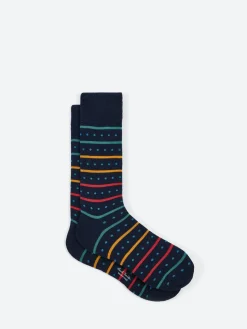 Paul Smith - Iago Spot Stripe Sock in Blue