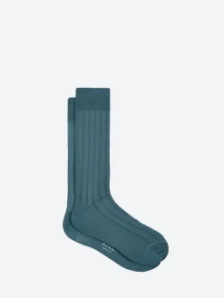 Paul Smith - Mercerised Cotton-Blend Ribbed Socks in Green
