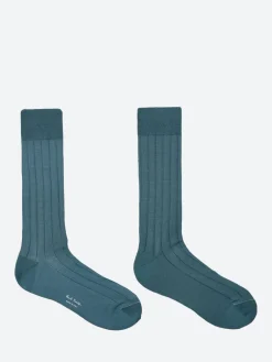 Paul Smith - Mercerised Cotton-Blend Ribbed Socks in Green