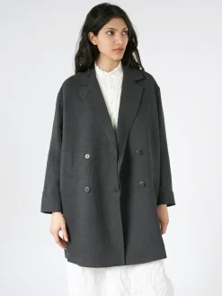 Pomandere - Double-Breasted Coat in Anthracite