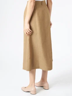 Pomandere - Flared Midi Skirt in Tobacco
