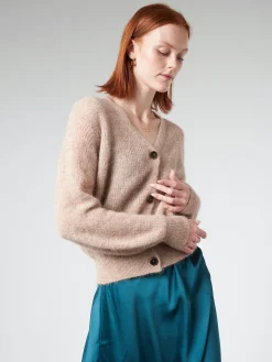 Pomandere - Mohair Cardigan in Antique Rose