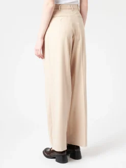 Pomandere - Pleated Trousers in Burro and Champagne