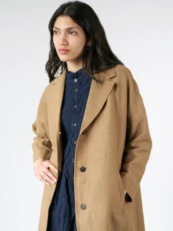 Pomandere - Single-Breasted Coat in Tobacco