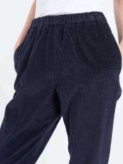 Pomandere - Trousers with Elastic Waist in Night Blue