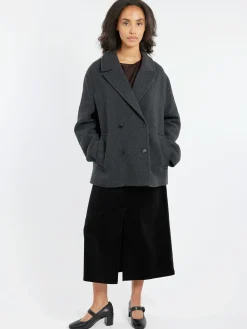 Pomandere - Wool-Blend Cloth Peacoat in Anthracite