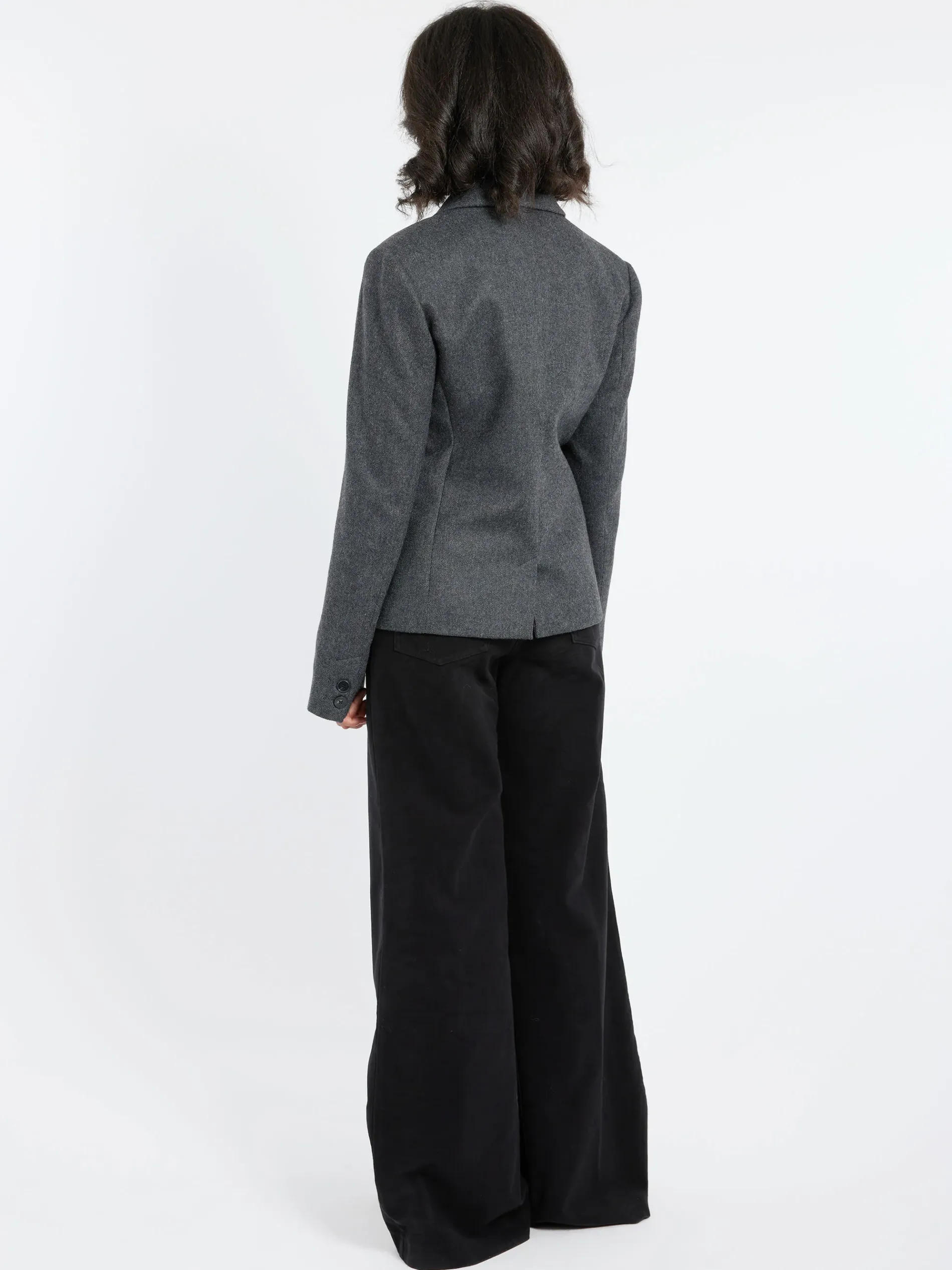 Pomandere - Wool-Blend Flannel Jacket in Anthracite