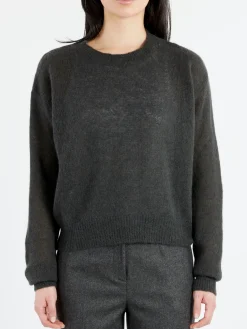 Pomandère - Alpaca Crewneck Sweater in Dark Brown