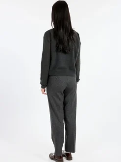 Pomandère - Alpaca Crewneck Sweater in Dark Brown