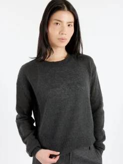Pomandère - Alpaca Crewneck Sweater in Dark Brown