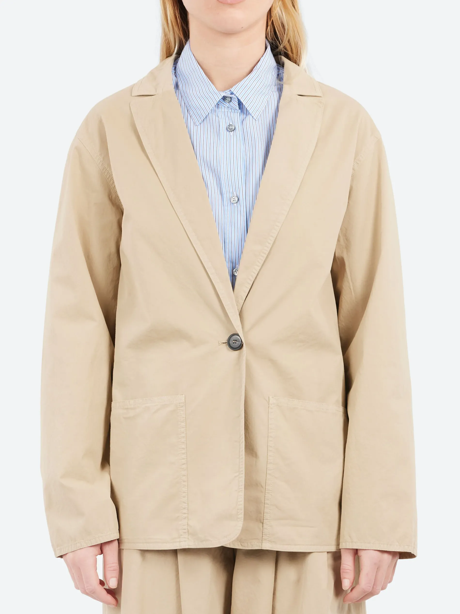 Pomandère - Cotton Gabardine Jacket in Sand