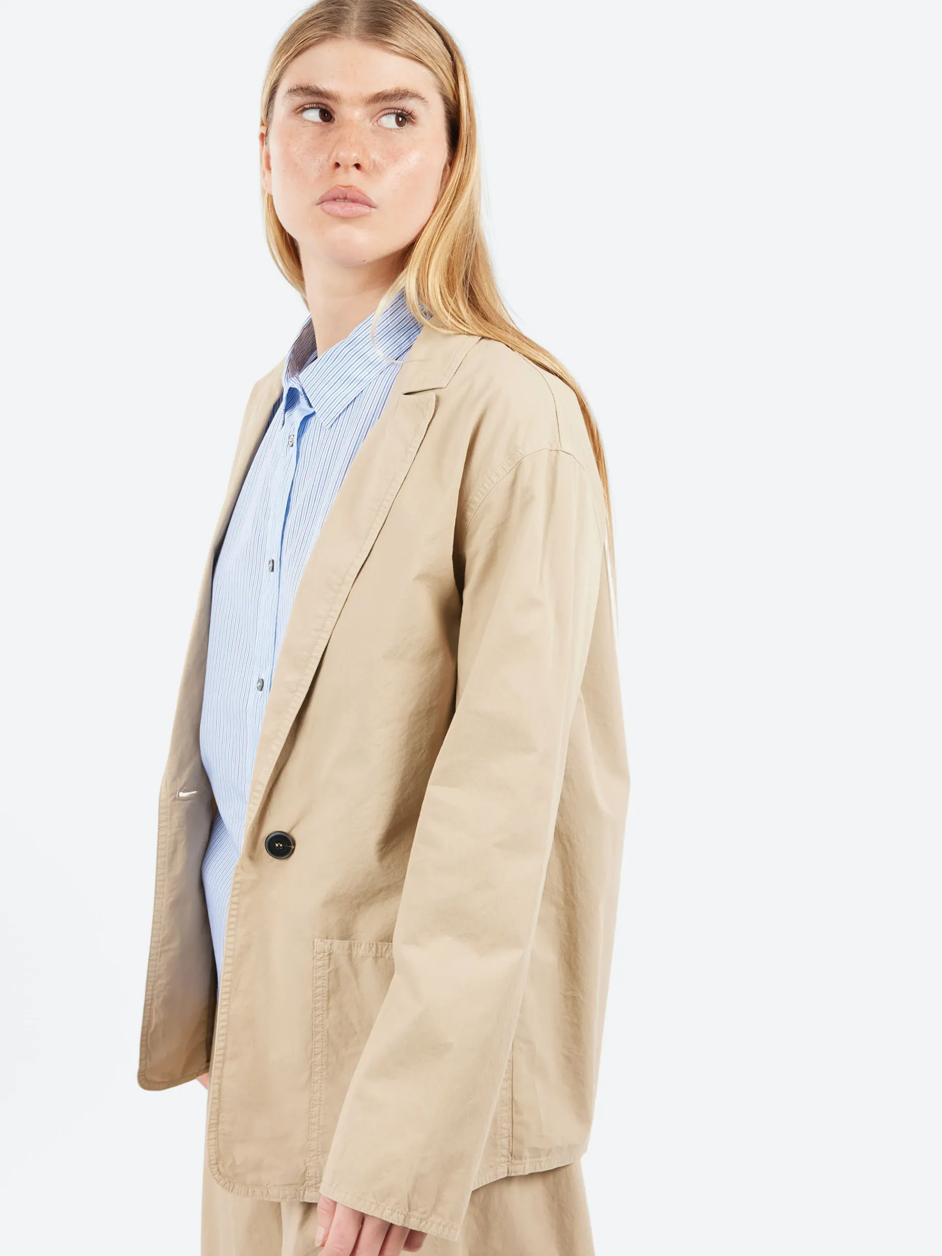Pomandère - Cotton Gabardine Jacket in Sand