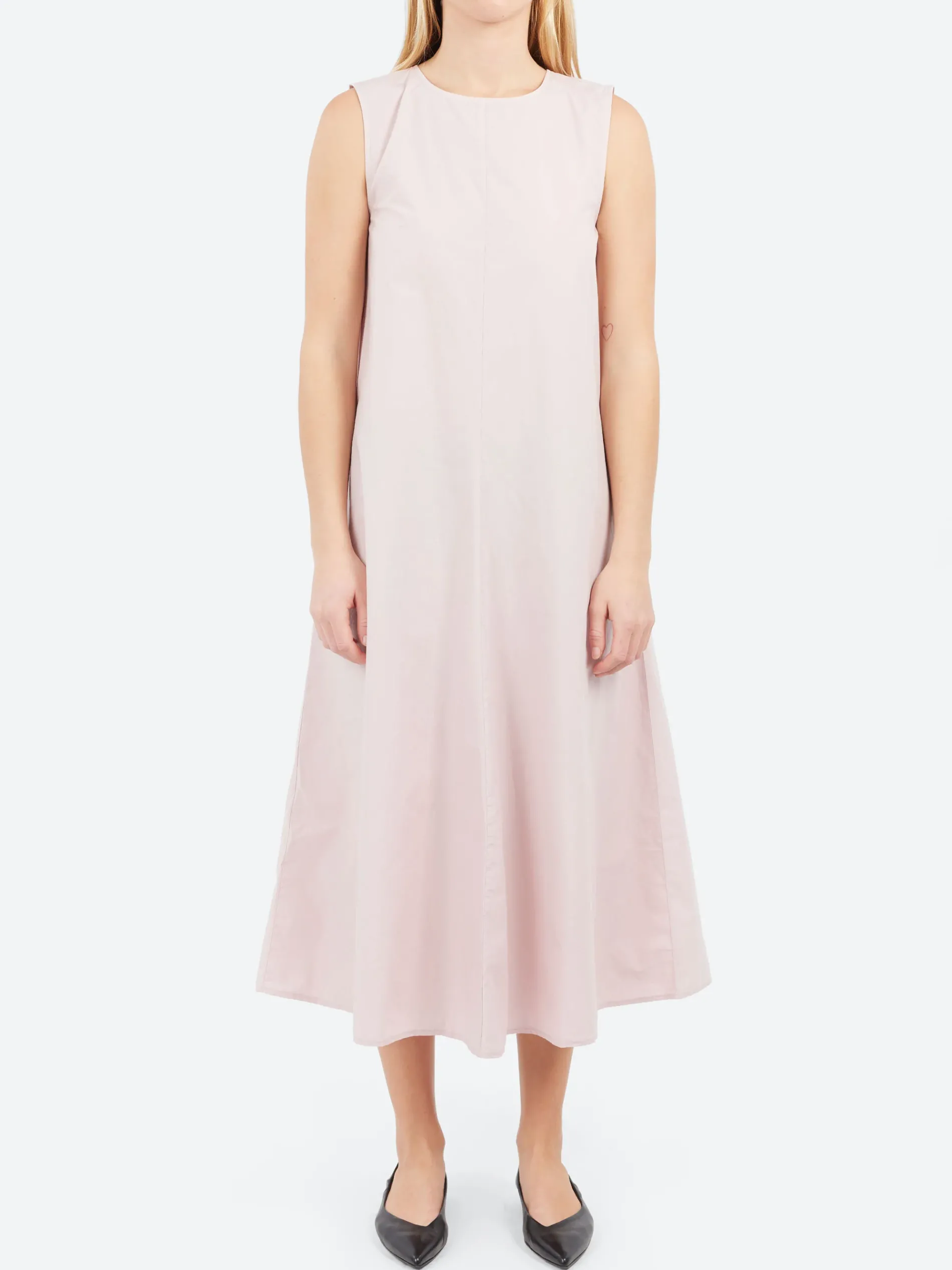 Pomandère - Sleeveless Poplin Dress in Magnolia