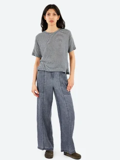 Pomandère - Striped Jersey T-Shirt in Indaco