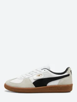Puma - Palermo Women's Leather Sneakers in White, Grey and Gum