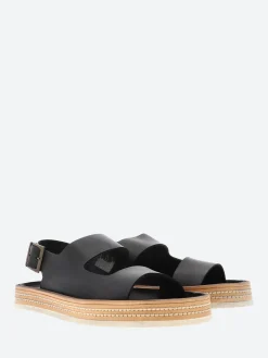 Punto Pigro - Alpha 3 Two Strap Sandal in Nero Vacchetta
