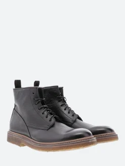 Punto Pigro - Benjamine Lace-Up Boot in Nero Topeka