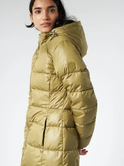 Quartz Co. - Lucia Hooded Down Puffer Jacket in Khaki