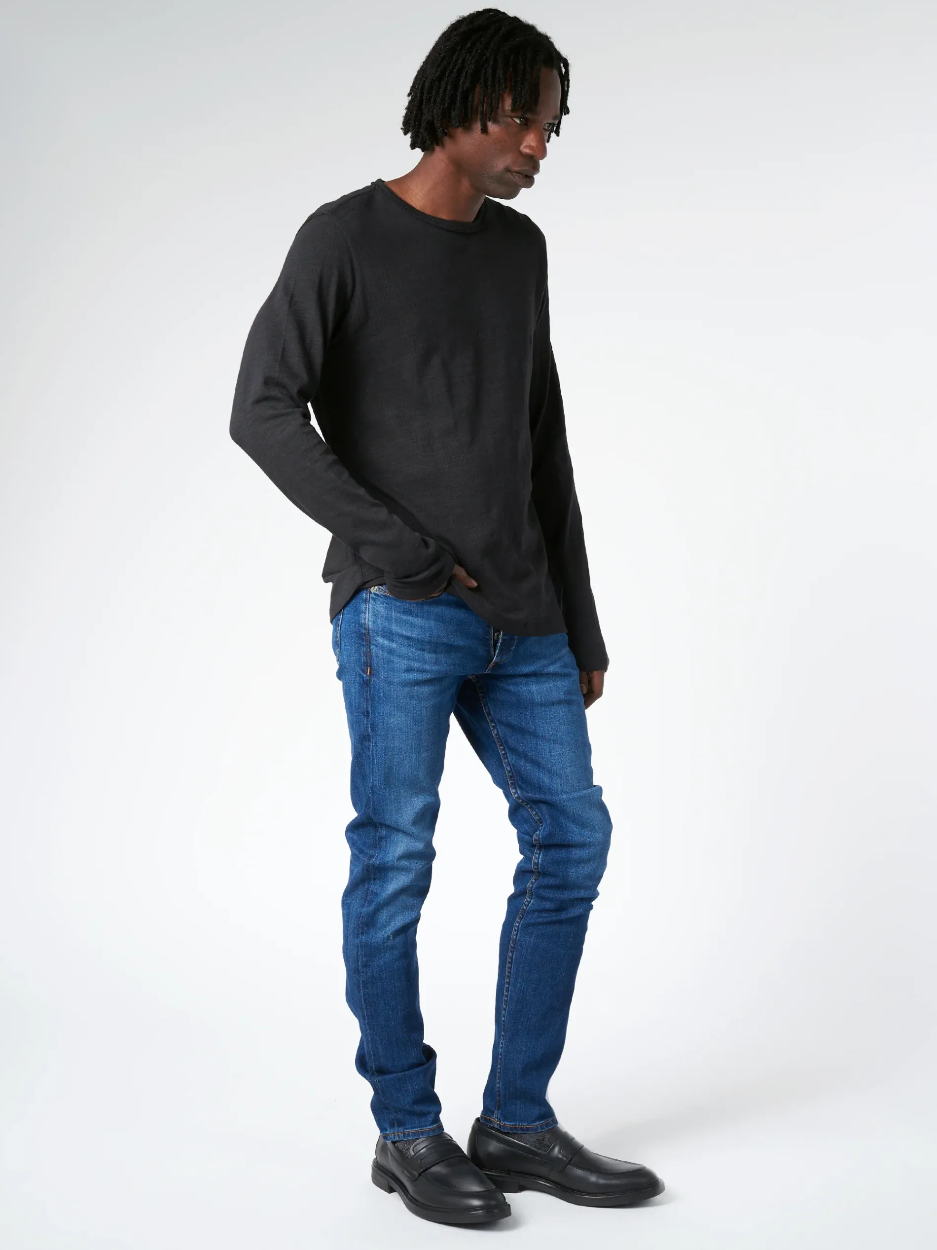 Rag & Bone - Classic Flame Long Sleeve Tee in Black