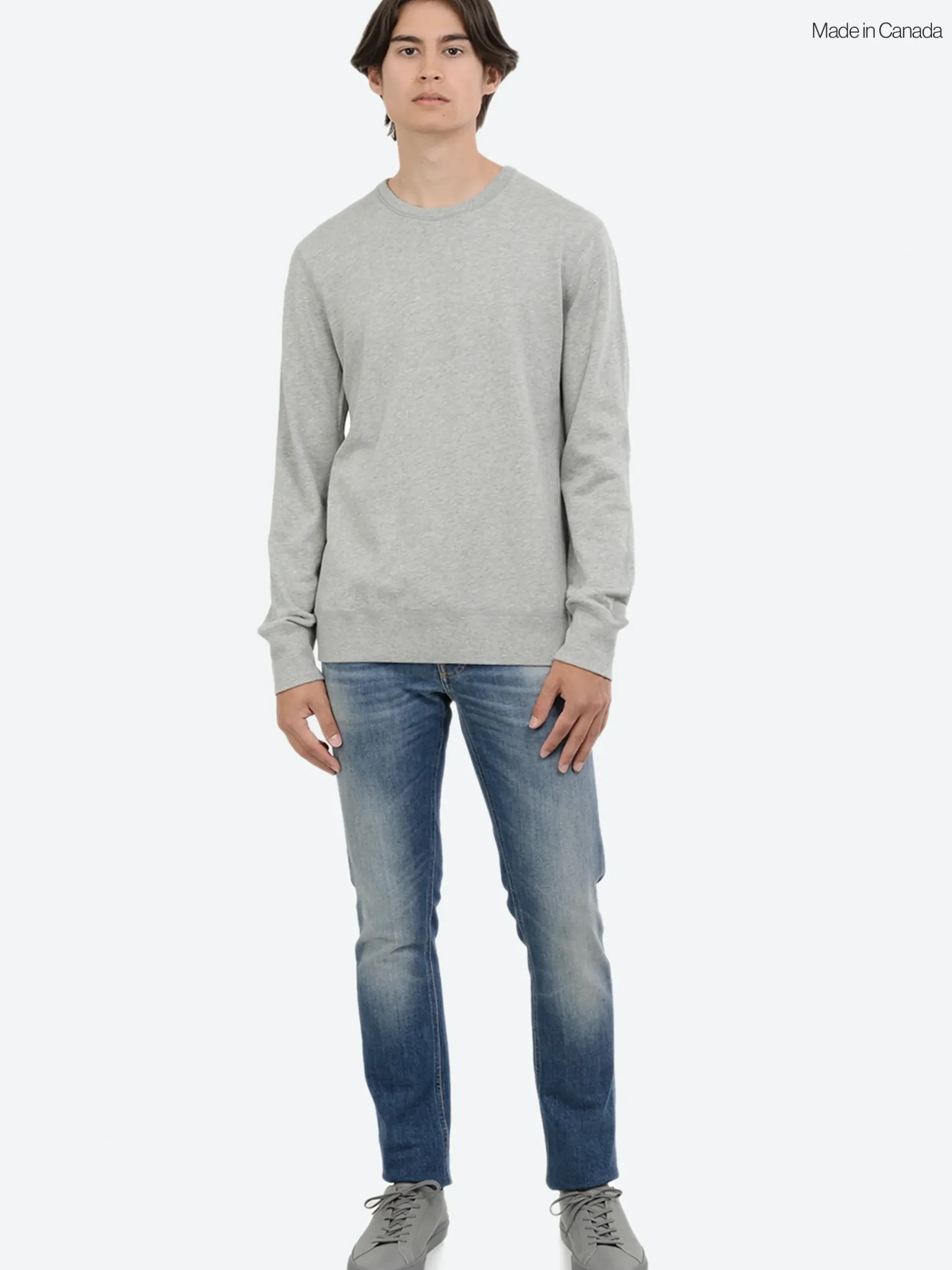 Reigning Champ - Lightweight Terry Crewneck in Heather Grey