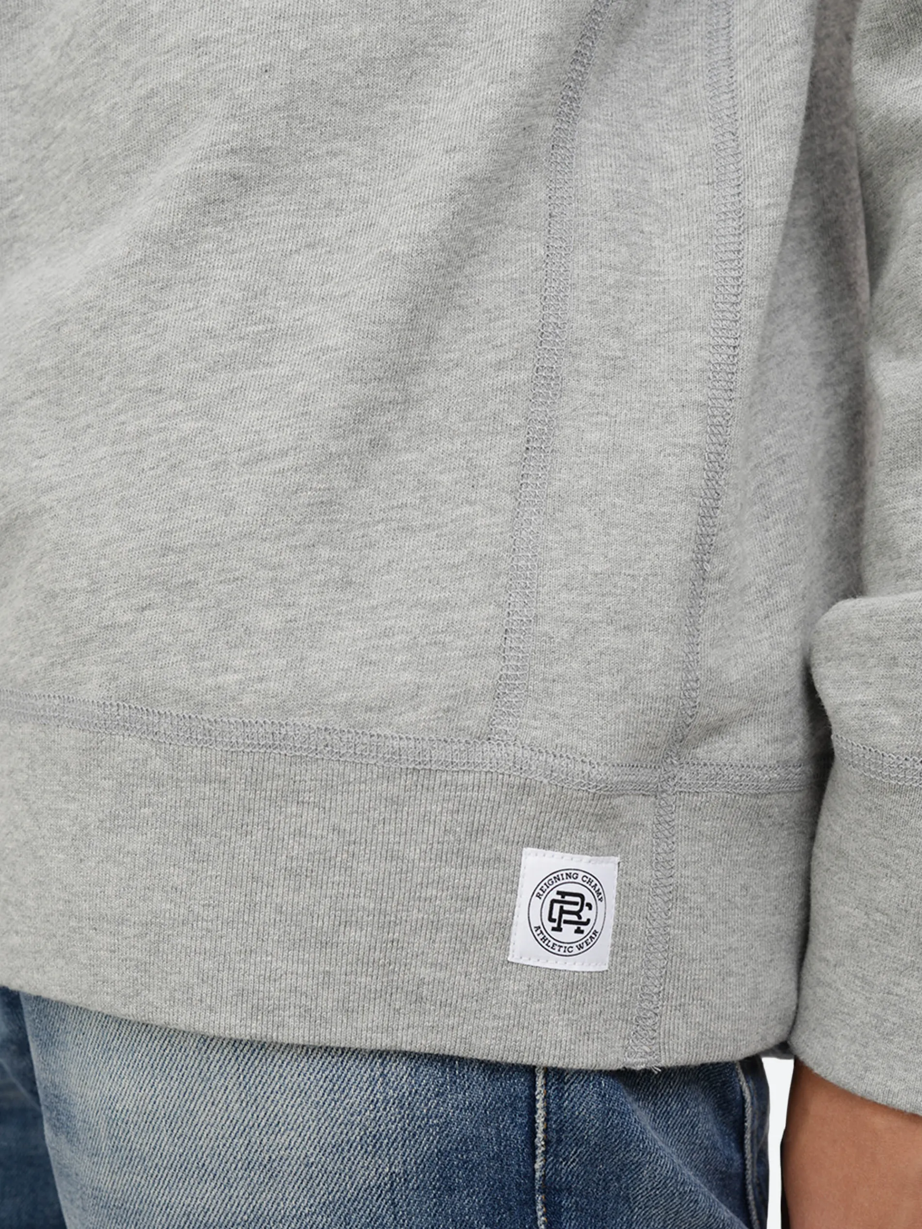 Reigning Champ - Lightweight Terry Crewneck in Heather Grey