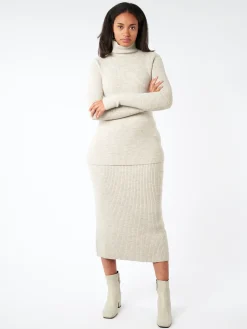 Rib Tube Skirt in Carrara