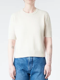 Roberto Collina - Crop Crewneck in Meringa (White)