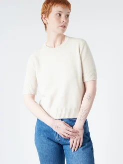 Roberto Collina - Crop Crewneck in Meringa (White)