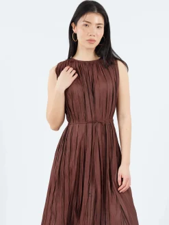 Roberto Collina - Plissé Dress in Cacao