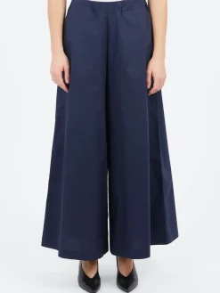 Roberto Collina - Wide Cropped Trousers in Navy