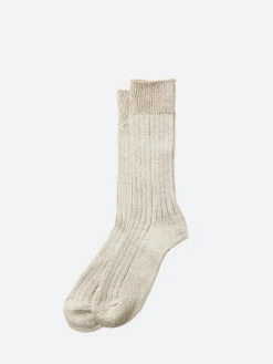 ROTOTO - Linen Cotton Crew Sock in Grey