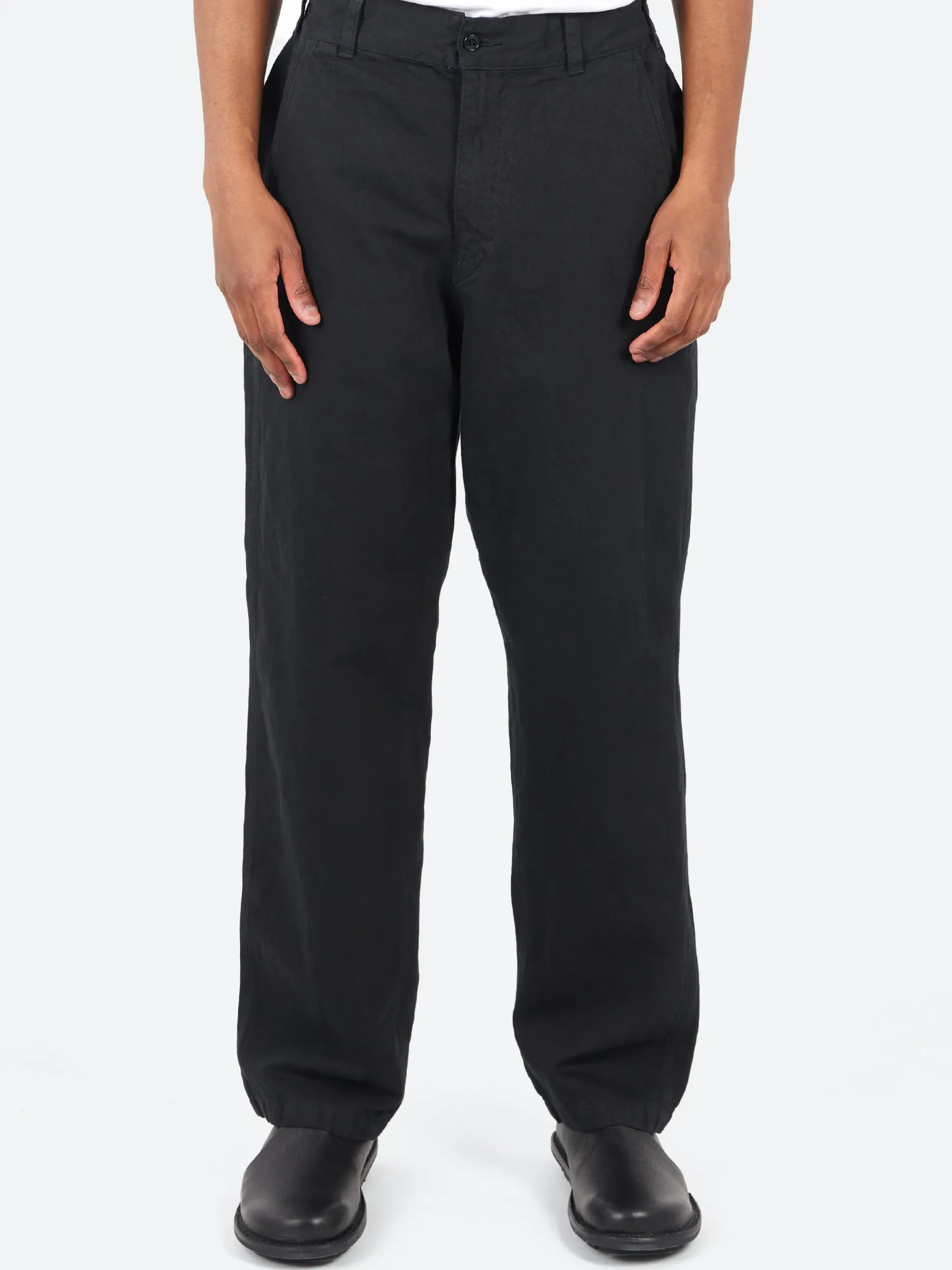 Sage de Cret - CO/LI Denim Peg Top Pants in Black