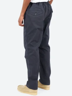 Sage de Cret - Cotton Chino Cloth Peg Top Pants in Navy