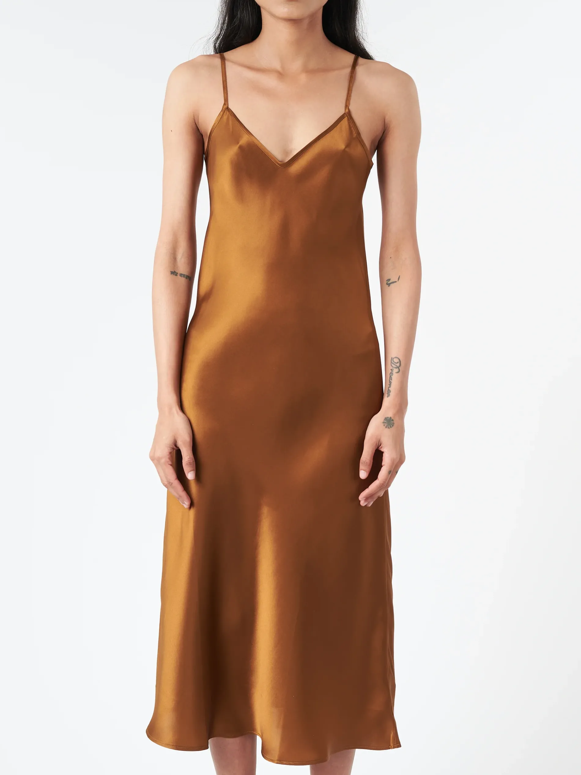 SILK LAUNDRY - 90s Slip Dress in Vandyke Brown