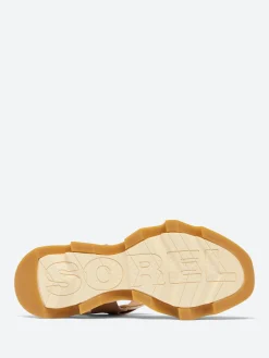 SOREL - Kinetic Impact Y-Strap High Wedge Sandal in Honest Beige and Honey White