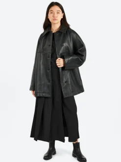 Studio Nicholson - Ridger Leather Coat in Black