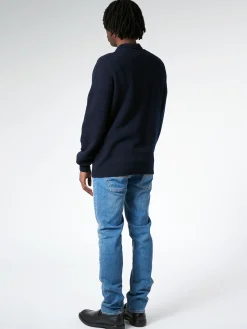 Sunspel - Lambswool Polo Shirt in Dark Navy