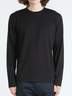 Sunspel - Long Sleeve Riviera Midweight T-Shirt in Black