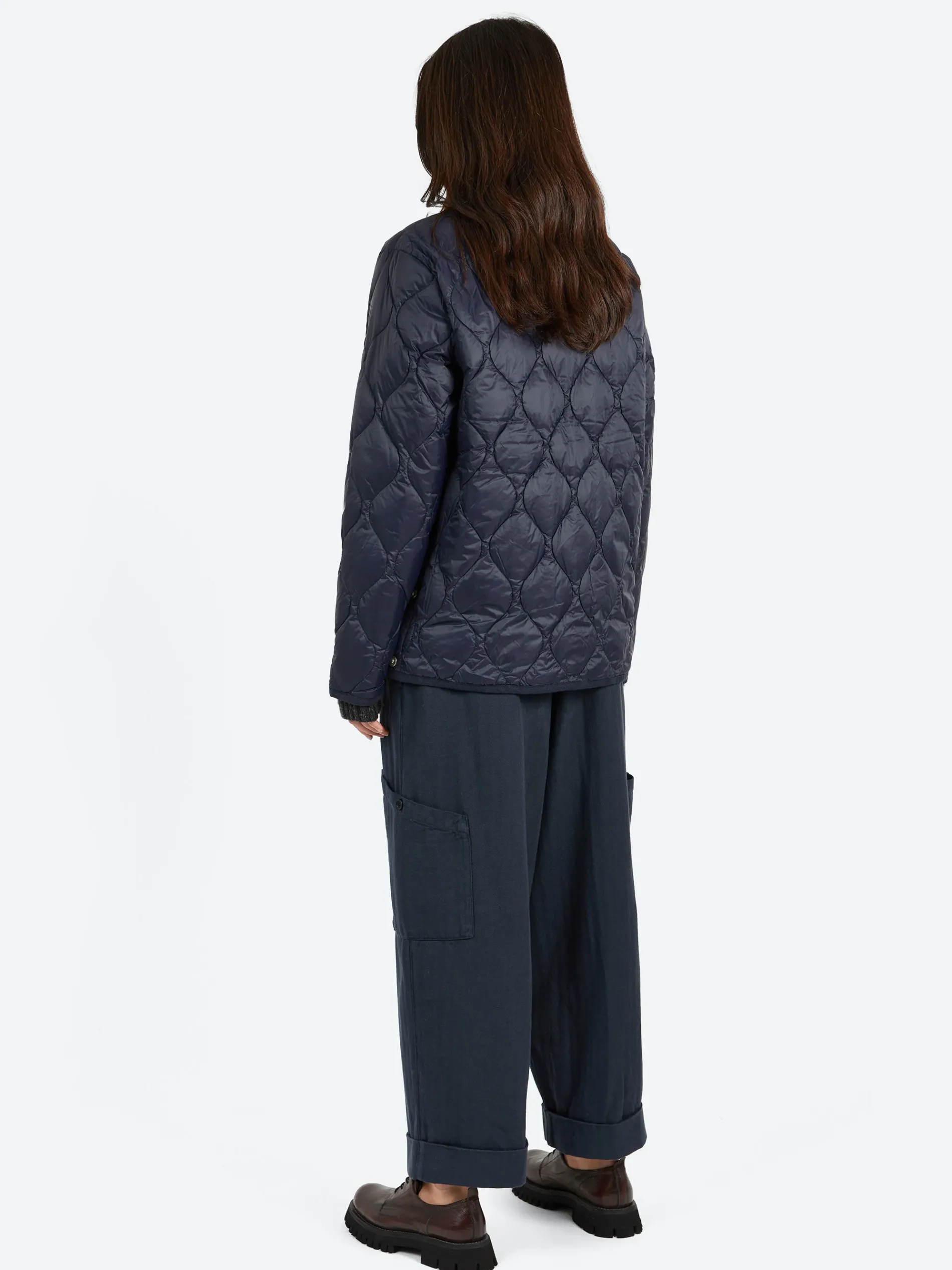 TAION - Military Crew Down Jacket in Dark Navy